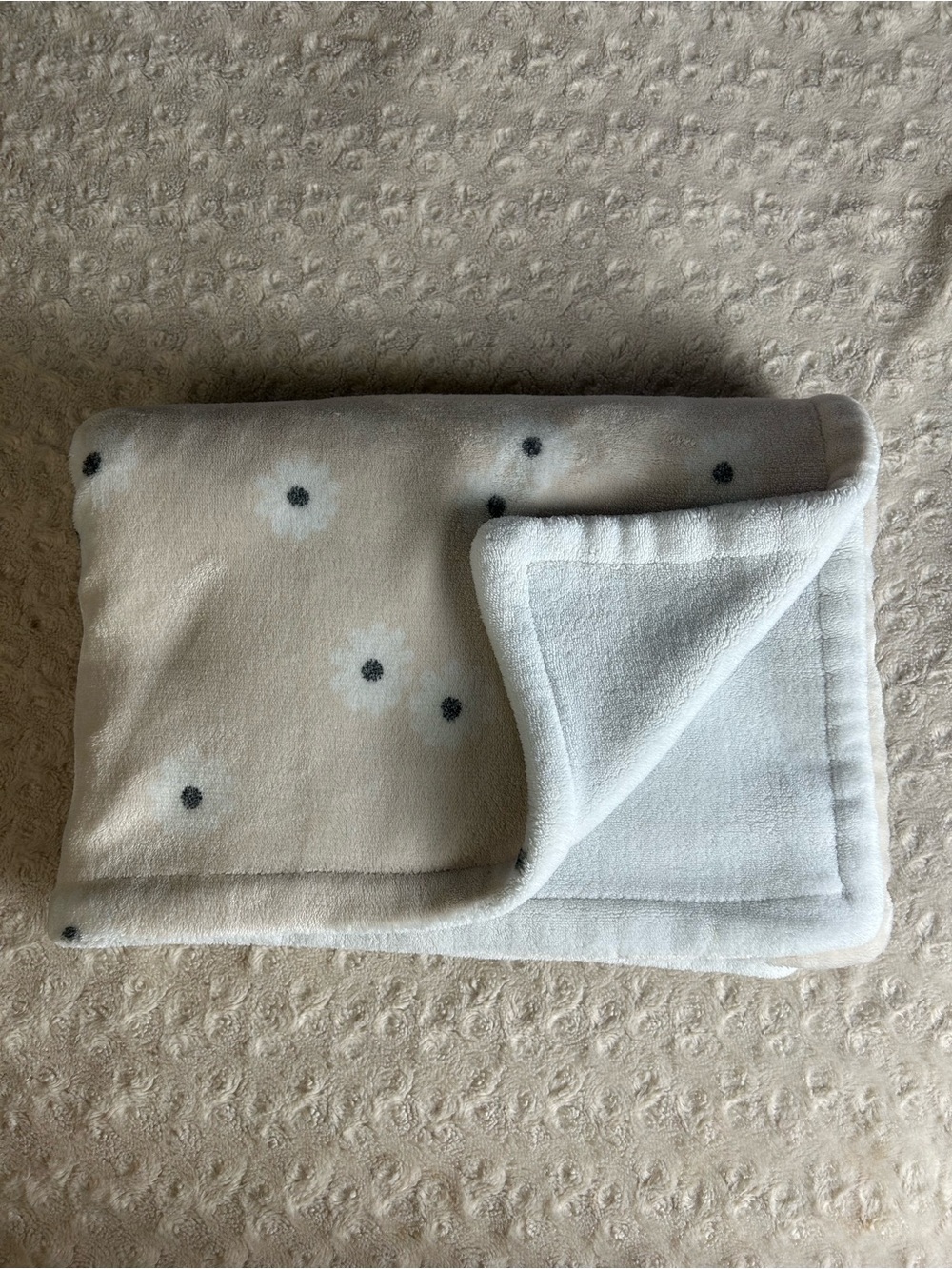 RZ by Rachel Zoe Pink Blush Floral Baby Blanket White Gray Flower Lovey
